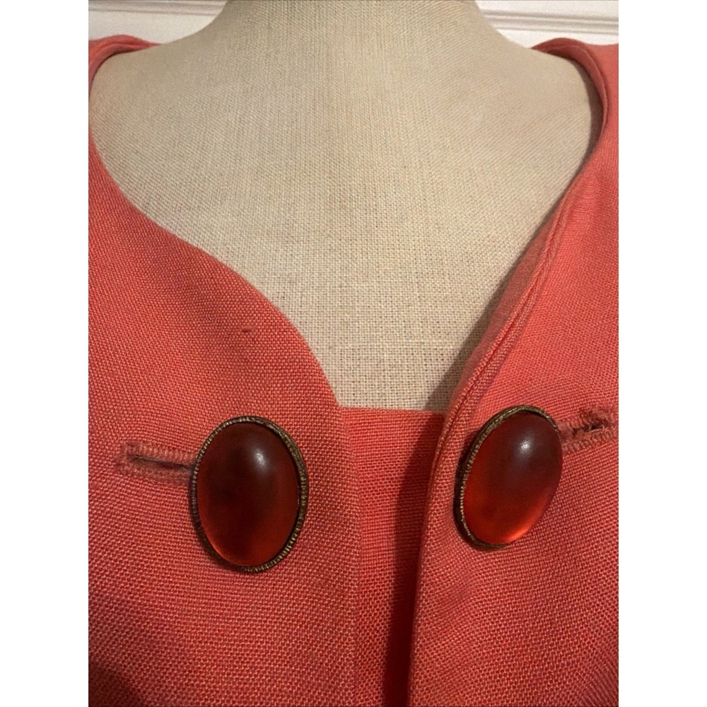 VTG‎ Christian Dior USA Sz 2 Power Blazer Jewel Oval Cabochon Buttons Crop 80's - Picture 4 of 12